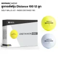 Golf ball box with 12 yellow balls, durable White guaranteed new golf ball Inesis model distance 100. 