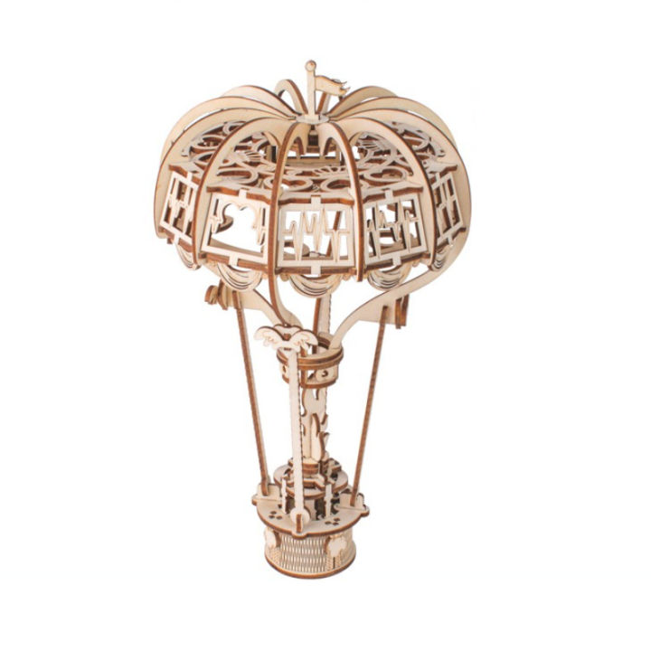3D Hot Air Balloon Wooden Puzzle New Wooden 3D Stereoscopic Panel Insect Series Large 2-piece Handmade Model  Enlightenment