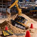 1/64 2.4G RC Excavator Engineering Vehicle Alloy Desktop RC Dump Truck Remote Control Excavator Engineering Car Toy HG4-301.