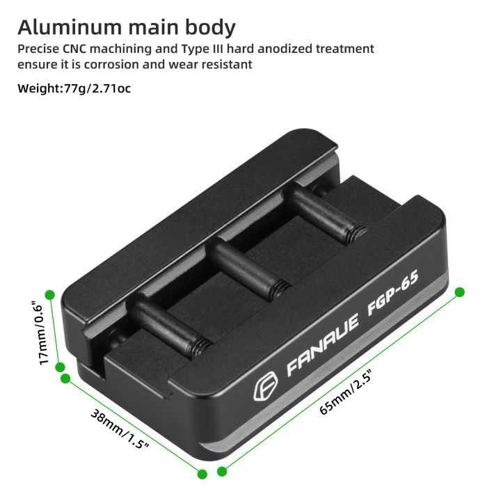 FANAUE%20Picatinny%20Arca%20Swiss%20Compatible%20Rail%20Plate%20with%20Anti-slip%20Slot,%20CNC%20Machined%20Aluminum,Tripod%20Dovetail%20Adapter%20Mount%20-%20Image%203