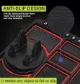 Car Dashboard Anti Slip Phone Mat with 360 Degrees Rotating Phone Holder Non-Slip Multifunctional 6 in 1 Anti-Skid Phone Mat with Parking Numbers for Coins Keys Cell Phones. 
