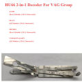 Lishi Vehicle 2-in-1 Decoder Cars Lock Picking Set for Volkswagen /Audi/Porsche MERCED SKODA SEAT HU66 HU162T(8) HU64 VAG GROUP. 