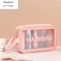 3pc Set Cosmetic Bag Pouch Transparent PVC Travel Toiletry Makeup Wash Bag. 
