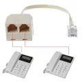 RJ11 to Double RJ11 Socket Female Port Splitter, RJ11 Plug to 2 Jack Adapter Telephone Wire can connect 2 telephones at once. 