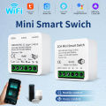 Mini 100-240V 16A WiFi Smart Switch Intelligent Interruptor 1/2CH Relay Breaker Tuya/Smart Life App Works with Alexa  Home. 