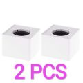 2 PCS  Portable ABS Microphone Flag - Cube Shaped Logo, Practical Station for Interviews. 