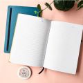 Moon or Sun Lined Journal Notebook Diary - Blue and Yellow A5 Hardcover Notebooks. 