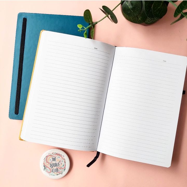 Moon%20or%20Sun%20Lined%20Journal%20Notebook%20Diary%20-%20Blue%20and%20Yellow%20A5%20Hardcover%20Notebooks%20-%20Image%202