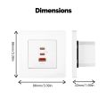 MOES Star Ring Series 65W Fast Charging Wall Outlet PD3.0 Electrical Charger GaN Socket 3 Ports Type-C USB A OverTemp Protection. 