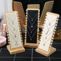 New DIY Creative Bamboo Wooden Necklace Frame Fashion Jewelry Display Frame Bracelet Support Jewelry Display Props Colors. 