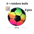 6Inflatable Summer Beach Ball Pool Swim Rubber Rainbow Beach Volleyball Garden Game Net Kids Toy. 