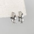 Korean Small Star Hoop Earrings Cute Silver Color Tassel Geometric Style Earring Fashion Punk Y2k Jewelry . 