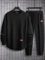 (Set Of 2) Men's Winter Warm Cotton Fleece Plain Sweatshirt Set.. 