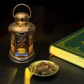 Ramadan LED Candle Lantern – Decorative Moonlight Lamp for Eid Mubarak, Battery Operated Hanging Night Light. 