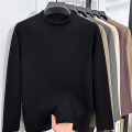 Autumn Winter Thickened WarmFleece-Lined Men's Neck Warm Long Sleeve Base Layer Top Autumn Fashion Thermal Underwear.