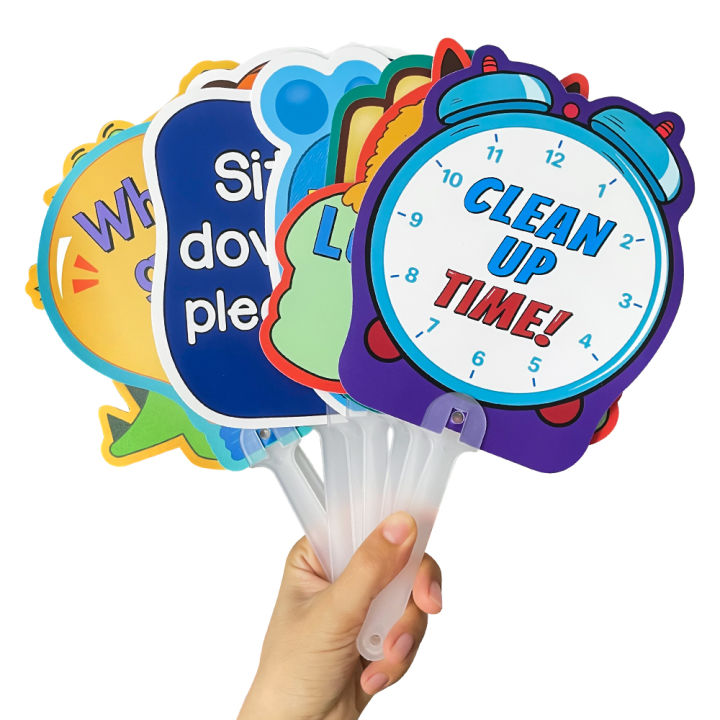 8Pcs%20Manage%20Your%20Class%20Signs%20Management%20Paddles%20Teacher%20Action%20Directions%20Handheld%20Board%20Hand%20Held%20Fans%20Teaching%20Aids%20Montessori%20-%20Image%205