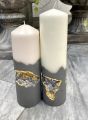 Concrete candle, candle ,geode crystal candle, 14k gold candle. 