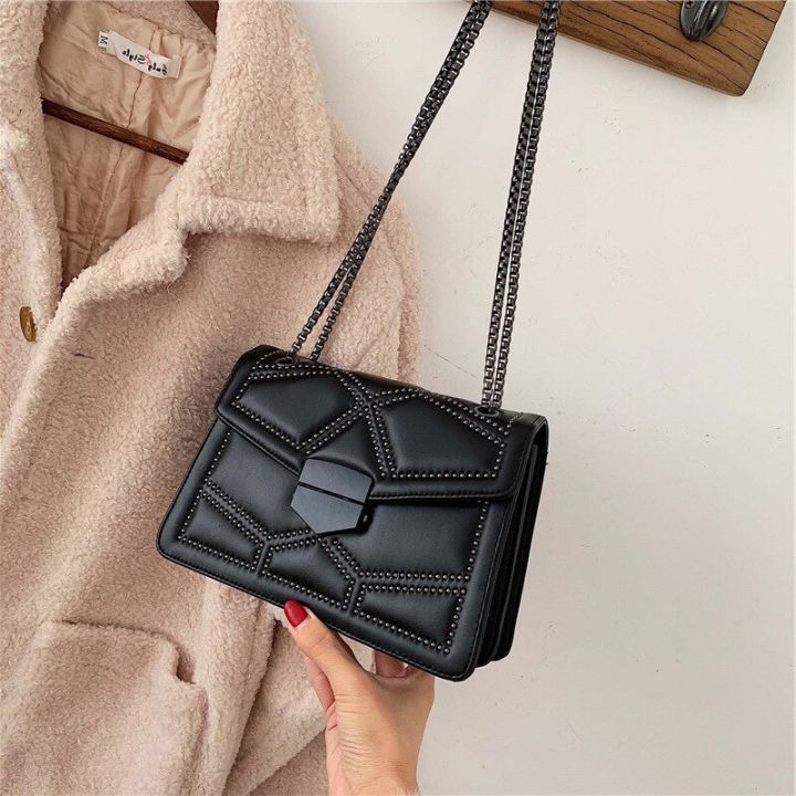 Yogodlns%20Vintage%20Rivet%20Chain%20Small%20Shoulder%20Bags%20For%20Women%20Flap%20PU%20Leather%20Fashion%20Small%20Square%20Crossbody%20Bag%20Designer%20Handbag%20-%20Image%203