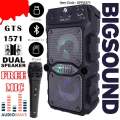 Wireless Portable Karaoke Speaker GTS-1571 With Wired Microphone Support Bluetooth, Mic, FM Radio, TF Memory Card Reader and USB Pen Drive. 