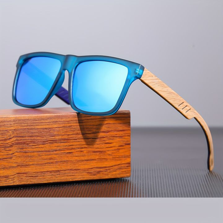 New%20Square%20Casual%20Sunglasses%20Wood%20Grain%20Spring%20Hinges%20UV400%20Protection%20Unisex%20Outdoor%20Daily%20Eyewear%20-%20Image%204