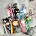 Sanrio Silicone Four section Chain Set Hello Kitty Kuromi Melody Cartoon Character Keychains Used as Rewards and Gifts. 