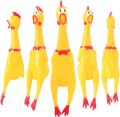 Screaming Chicken Toy Yellow Rubber Squaking Chicken Toy Novelty and Durable Rubber Chicken Gag Dog Toys Gift for Boys Girls Rubber Squeaky Strong Tough Chew Puppy Play Toy for Dog. 