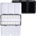 Bview Art Hot Selling Empty Watercolor Tins Palette Paint Case with 14pcs half pan. 