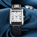 Retro-Style Simple Small Square Watch with Roman Numerals, Trendy and Artistic Quartz Movement Wristwatch.