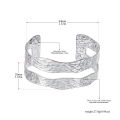 Lokaer Stainless Steel Handmade Casting Wide Cuff Open Bracelet Bangle 18K PVD Plated Waterproof High Quality Jewelry B24082. 