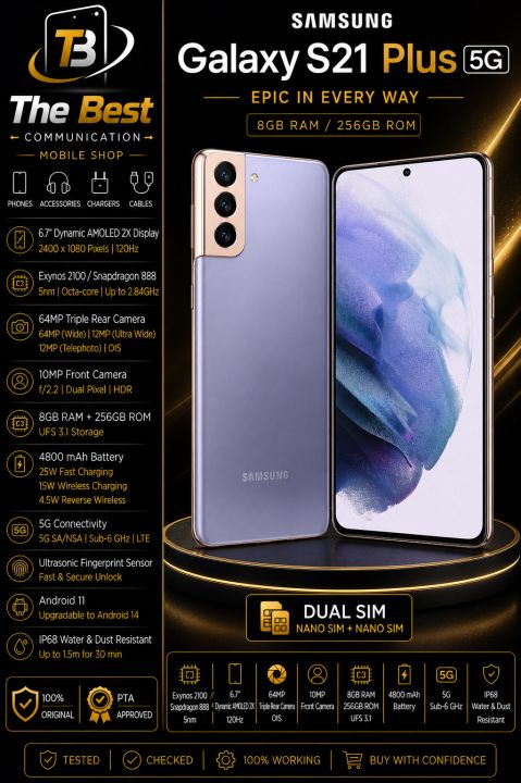 Samsung Galaxy S21 Plus Official PTA Approved 8GB 128GB Dual Sim