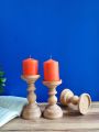 Wooden candel holder set of 3,Pillar candle stand made with real wood,Beat quality with low price. 
