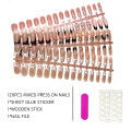 120pcs Medium Square French Press on Nail Brown Pink Base Colors Matte Fake Gel Nail Tips Fit Woman Girls Acrylic False Nails. 