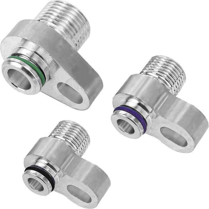 3pcs R134a Adapter Fittings Hose Tank Car Refrigerant Quick Connect Automotive Custom Lines Compressor Drier Condenser Radiator