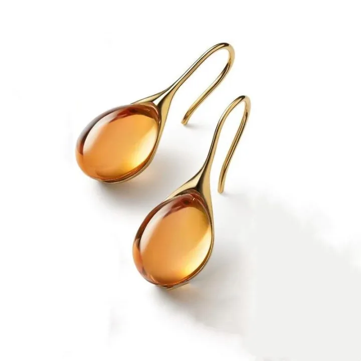 2%20Pcs%20Gold-color%20Earrings%20Luxury%20Style%20Inlaid%20Faux%20Cat's%20Eye%20Stones%20Colorful%20Fashion%20Earrings%20-%20Image%202