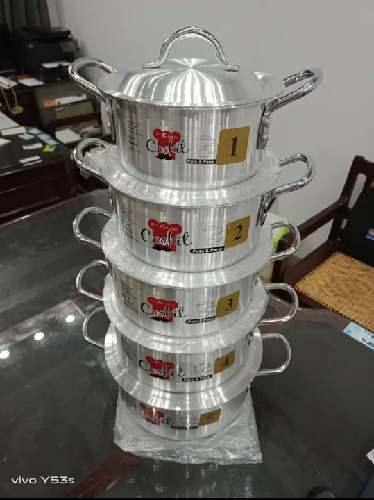 Best%20Aluminum%20Cookware%205%20Pieces%20Kitchen%20Casserole%20Set%20%20Metal%20finish%20Havey%20wait%20/%20Silver%20Pateeli%20Set%20-%2018%20cm%20to%2026%20cm%20-%20Image%203