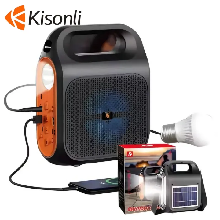 Kisonli KTS 1837 Portable Bluetooth Speaker 4 Inch with LED Light FM ...