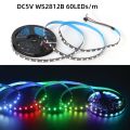 WS2812B RGB IC Smart LED Strip 5050 Individually Addressable IC 30/60/144Pixels/Leds/m Light DC 5V Black IP30 IP67 Waterproof lightify. 