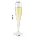 25pcs Disposable Plastic Champagne Flutes 5Oz Clear Glitter Champagne Cups Bar Wedding Party Wine Cups Crystal Wine Cocktail Cup. 