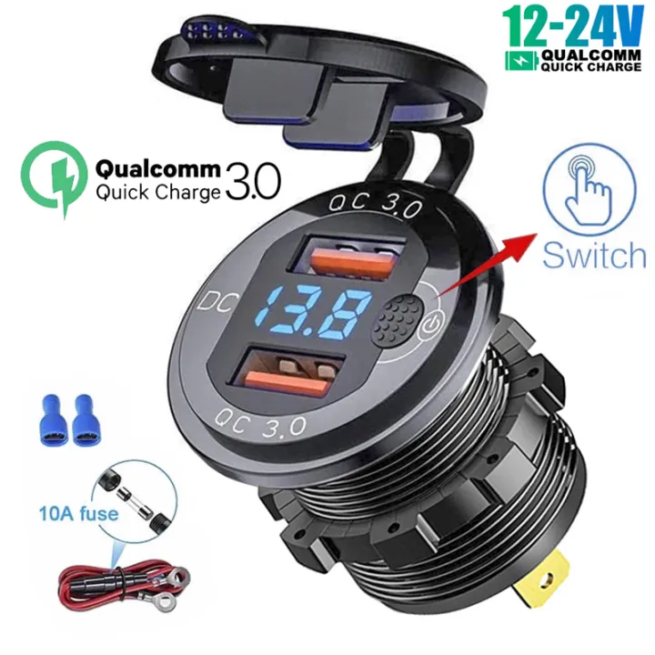 Car Socket Usbc USB Type C Car Usb Charger Socket,12V/24V Dual USB Outlet PD3.0&QC3.0 ...