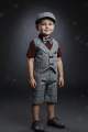 Summer friendly new demanding five piece party dress combo set for kids ( half shirt + half pant + vest + bow tie ). 