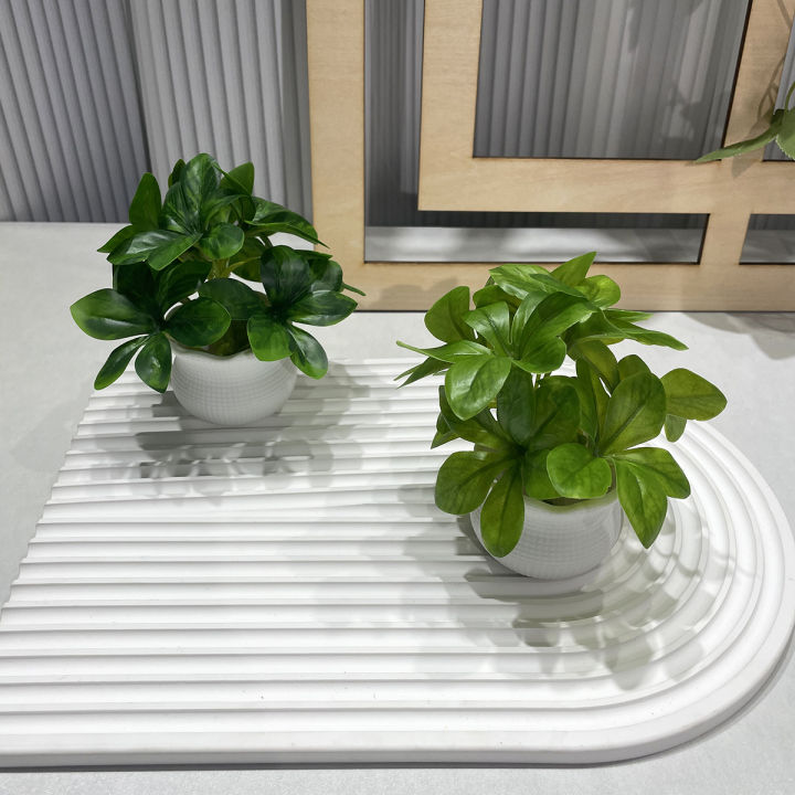1pc Mini Artificial Greenery Potted Plants for Home Decor Indoor Office