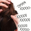 10pcs/Pack Spiral Hair Pins Spin Pins Non-Scratch Round Tips, Twist Screw Hair Pin For Women Bun Hair Style Diy Black. 