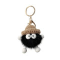 Unisex Bag Pendants Coal Ball Plush Cute Kawaii Dopamine Fashionable Bag Accessories Multifunctional Keychains Couple Gifts. 