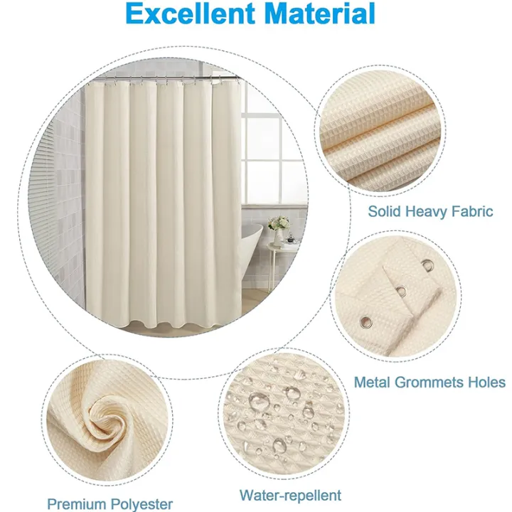 Shower%20Curtain%20Waterproof%20Mildew-proof%20with%2012%20Hooks%20Modern%20Shower%20Plant%20Printed%20Curtain%20Set%20For%20Bathroom%20Bathroom%20-%20Image%204