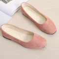 Women Suede Loafers Flat Heel Shallow Female Shoes Spring Summer Square Toe Basic Concise Women Pumps Size 36-43. 