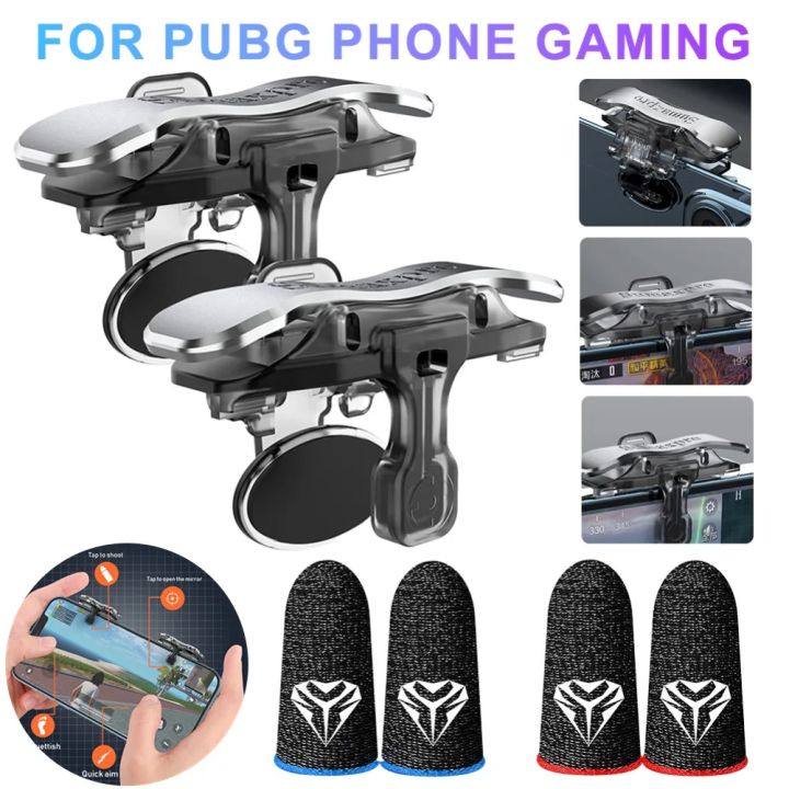X8 Mobile Game Trigger For PUBG Phone Gaming 6 Finger Trigger Sensitive Shoot Phone Game Trigger L1 R1 Aim Keys Game Controller