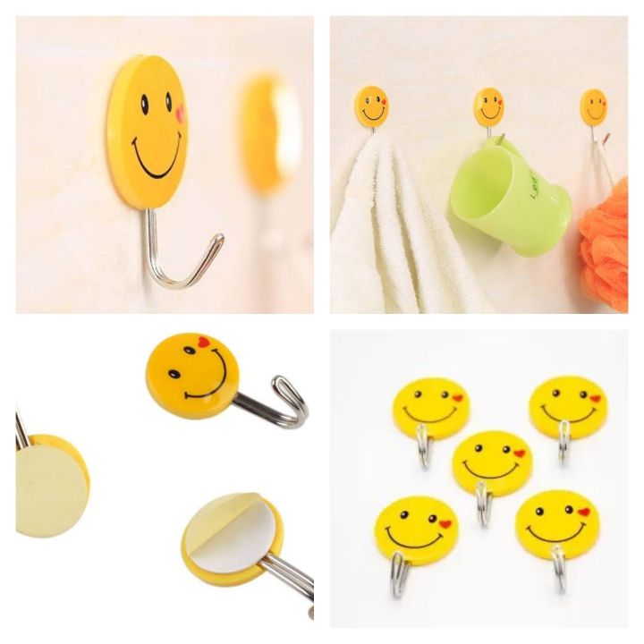 Stick hook - Emoji hooks - smiley faces - multi purpose hooks
