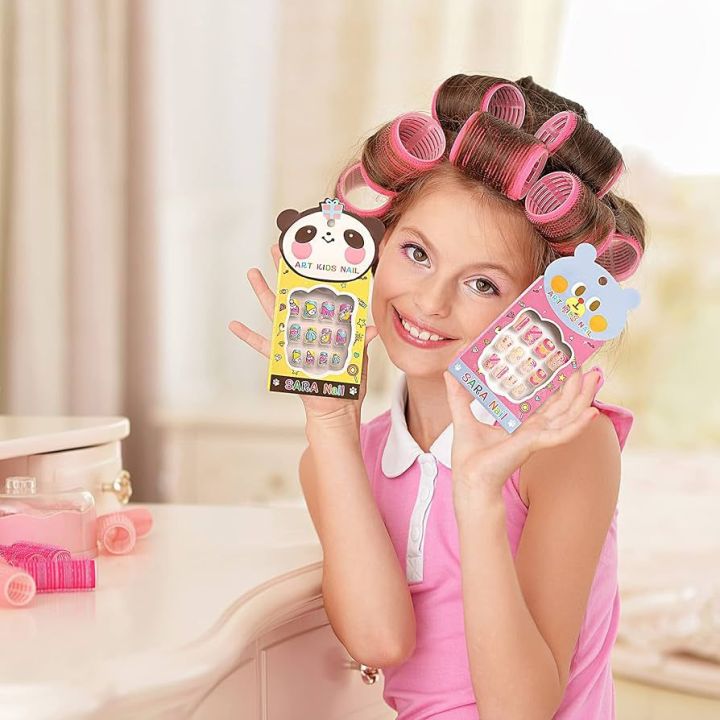 12%20/%2024%20pcs%20/%20box%20Kids%20False%20Nails,%20ABS%20Material%20Children%20Artificial%20Nail%20Tip%20Fashion%20Full%20Cover%20Press%20Pre-Glued%20for%20Party,%20Nail%20art%20for%20kids%20-%20Image%202