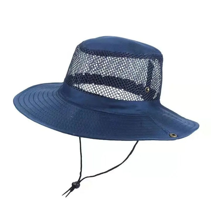 Fishing Hat Mountaineering Cap Outdoor Camping Mesh Cap Men's Sun Umbrella Large Brimmed Hat Hat Travel Sun Cap