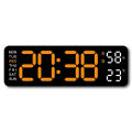 LED Digital Wall Clock Date Time Week Temperature Humidity Display Brightness Adjustable 2-Alarm Electronic Alarm Clock For Home. 